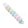 Macaron Color Dyed Natural Freshwater Shell Rondelle Beaded Links PALLOY-JF03705-02-4