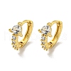 Brass Micro Pave Cubic Zirconia Hoop Earring EJEW-C088-22G-01-1
