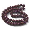Electroplated Natural Lava Rock Beads Strands G-A251-E01-01B-1