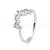 Brass Open Cuff Rings for Women RJEW-A028-01P-1