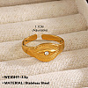304 Stainless Steel with Crystal Rhinestone Adjustable Cuff Rings FS-WG8A0D7-05-1