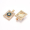 Brass Micro Pave Clear Cubic Zirconia Pendants for Women KK-T070-91A-04-2