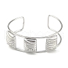 Non-Tarnish 304 Stainless Steel Wide Textured Open Cuff Bangles BJEW-Q348-05P-01-2