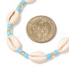 6Pcs 6 Styles Dyed Synthetic Turquoise Starfish & Natural Cowrie Shell & Glass Seed Beaded Necklaces NJEW-JN05329-5
