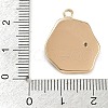 Brass Enamel & Natural Pearl Oval with Rose Flower Pendants KK-K351-47G-02-3