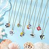 8Pcs 8 Styles Ocean Theme Alloy Enamel Fish Pendant Necklaces NJEW-JN05228-1