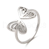 304 Stainless Steel Open Cuff Ring RJEW-Z026-07P-1