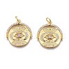 Brass Micro Pave Clear Cubic Zirconia Pendants ZIRC-O035-09G-1