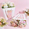 Mother's Day Trapezoid Paper Flower Gift Tote Bags with Plastic Visible Window ABAG-WH0045-25C-4