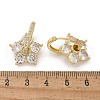 Flower Shape Clear Cubic Zirconia Hoop Earrings EJEW-F310-03G-3