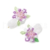 Handmade Glass Seed Beads Natural Quartz Crystal Stud Earrings EJEW-MZ00449-01-4