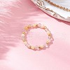 Natural Rutilated Quartz Beaded Stretch Rings RJEW-JR00867-05-1