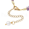 Natural Amethyst & & Quartz Crystal Chip Beaded Bracelsets BJEW-JB11917-01-4