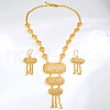 Elegant Fashion Rectangle Brass Necklace & Earrings Sets for Women HY2703-1