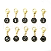 Flat Round with Number 0~9 Alloy Enamel Pendant Decorations HJEW-JM02814-2