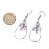 Teardrop 304 Stainless Steel Transparent Glass Dangle Earrings EJEW-JE06404-02-4