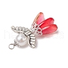 Gradient Color Baking Paint Glass Pendants PALLOY-JF03626-5