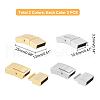 DICOSMETIC 4Pcs 2 Colors PVD Vacuum Plating 304 Stainless Steel Bayonet Clasps STAS-DC0004-34-3