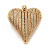 Brass Micro Pave Clear Cubic Zirconia Pendants KK-U076-19G-1