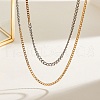 304 Stainless Steel Double Layered Twisted Chain Necklaces for Women NJEW-K288-03GP-2