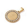 PVD Vacuum Plating 304 Stainless Steel Rhinestone Pendants STAS-M068-13B-G-2