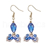 Fishtail 304 Stainless Steel Glass Dangle Earrings EJEW-MZ00458-04-2