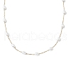 304 Stainless Steel and ABS Imitation Pearl Chain Necklaces NJEW-JN05266-5