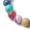 Natural Imperial Jasper Round Beaded Stretch Bracelets for Men Women BJEW-JB11956-3