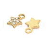 304 Stainless Steel Rhinestone Pendant STAS-U047-15G-2