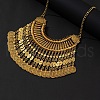 Tibetan Style Zinc Alloy Coin Tassel Chunky Bib Necklaces for Women FS-WGCC506-01-2