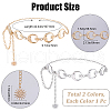 Gorgecraft 2Pcs 2 Colors Alloy Link Chain Belts AJEW-GF0009-21A-2
