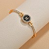 12 Constellations Golden Alloy Rhinestone Bangles for Women WG283F1-05-1