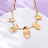 304 Stainless Steel Oval Bib Necklaces NJEW-R026-29G-2