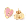 Heart Real 18K Gold Plated Brass Stud Earrings EJEW-L269-060G-2
