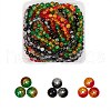 Two Tone Crackle Glass Bead Strands CCG-SZ0001-01-8