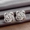 Exquisite Design Brass Cubic Zirconia Stud Earrings EJEW-BB04624-4