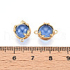 Brass Glass Connector Charms KK-T074-51-3