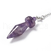 Natural Amethyst Pointed Dowsing Pendulums AJEW-B020-05P-03-3