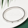 201 Stainless Steel with Rhinestone Bangles for Women BJEW-B138-04P-3