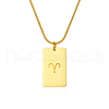Stylish Stainless Steel 12 Zodiac Rectangle Pendant Necklaces for women GA2858-1-1
