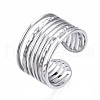 304 Stainless Steel Multi-string Open Cuff Ring RJEW-T023-33P-3