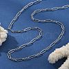 3.5MM 304 Stainless Steel Paperclip Chain Necklaces NJEW-T016-07P-2
