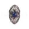 Natural Lapis Lazuli Retro Finger Rings RJEW-B067-02R-30-2