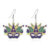 Wood Feather Dangle Earrings for Carnival Party KF5702-4-1