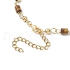 Brass Natural Tiger Eye Link Bracelets for Women BJEW-JB11683-07-4