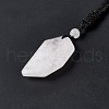 Natural Rose Quartz Dagger Shape Pendant Necklace G-E588-02H-4