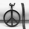 Stainless Steel Peace Sign Pendant Necklaces FS-WGCCA7A-03-1