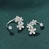 S999 Sterling Silver Stud Earrings for Women EJEW-K303-04S-1