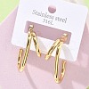 304 Stainless Steel Two-layer C-Shaped Stud Earrings EJEW-Z098-18G-1