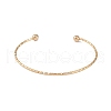 Ion Plating(IP) 304 Stainless Steel Textured Open Cuff Bangles for Women BJEW-S155-03G-2